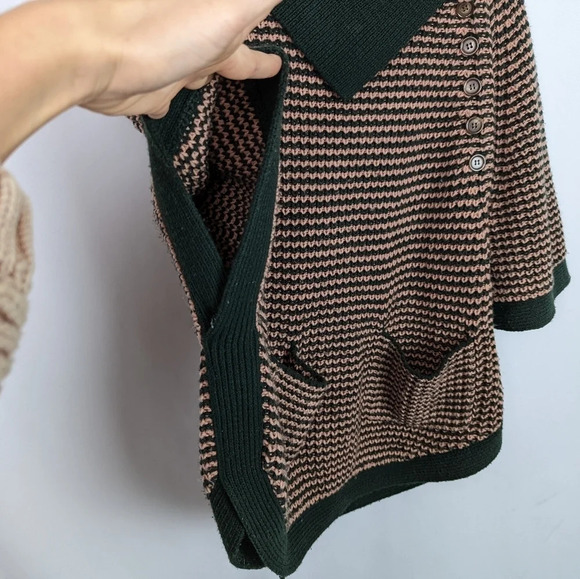 Paul & Joe Sister Anthro. Archer Chunky Stripped Knit Poncho Oversized Sweater 4 - Picture 5 of 10